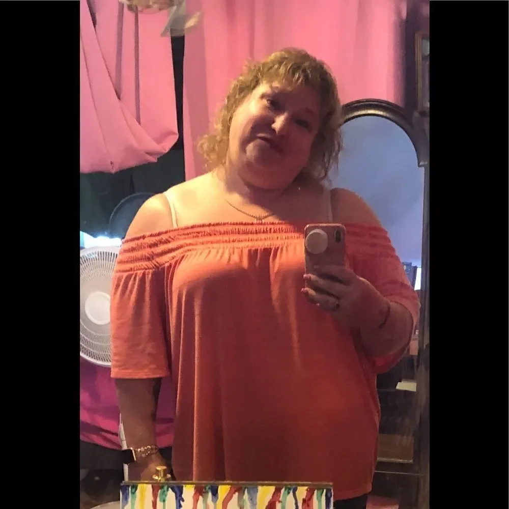 Boutique 2X pink top off shoulder super cute - Picture 1 of 7